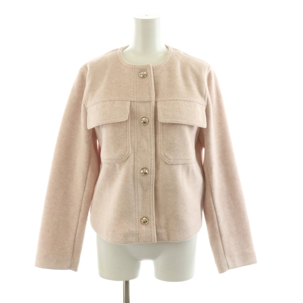 ザラ ZARA ノーカラージャケット XS ピンク 3046/262/620 /NQ