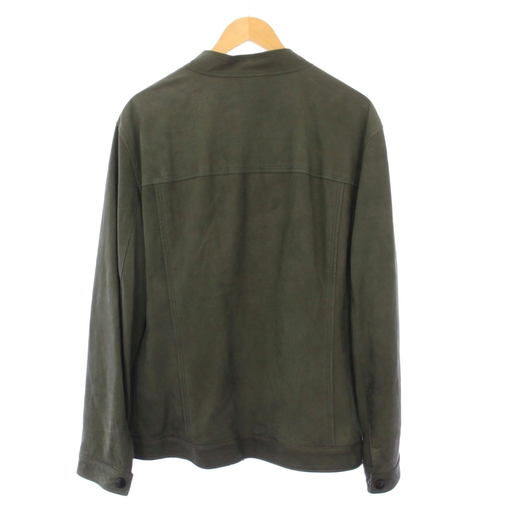 【中古】エトロ ETRO シングルライダースジャケット 革ジャン アウター ラムレザー XXL グリーン 202-1L053-9475 エトロ ETRO シングルライダースジャケット 革ジャン アウター
