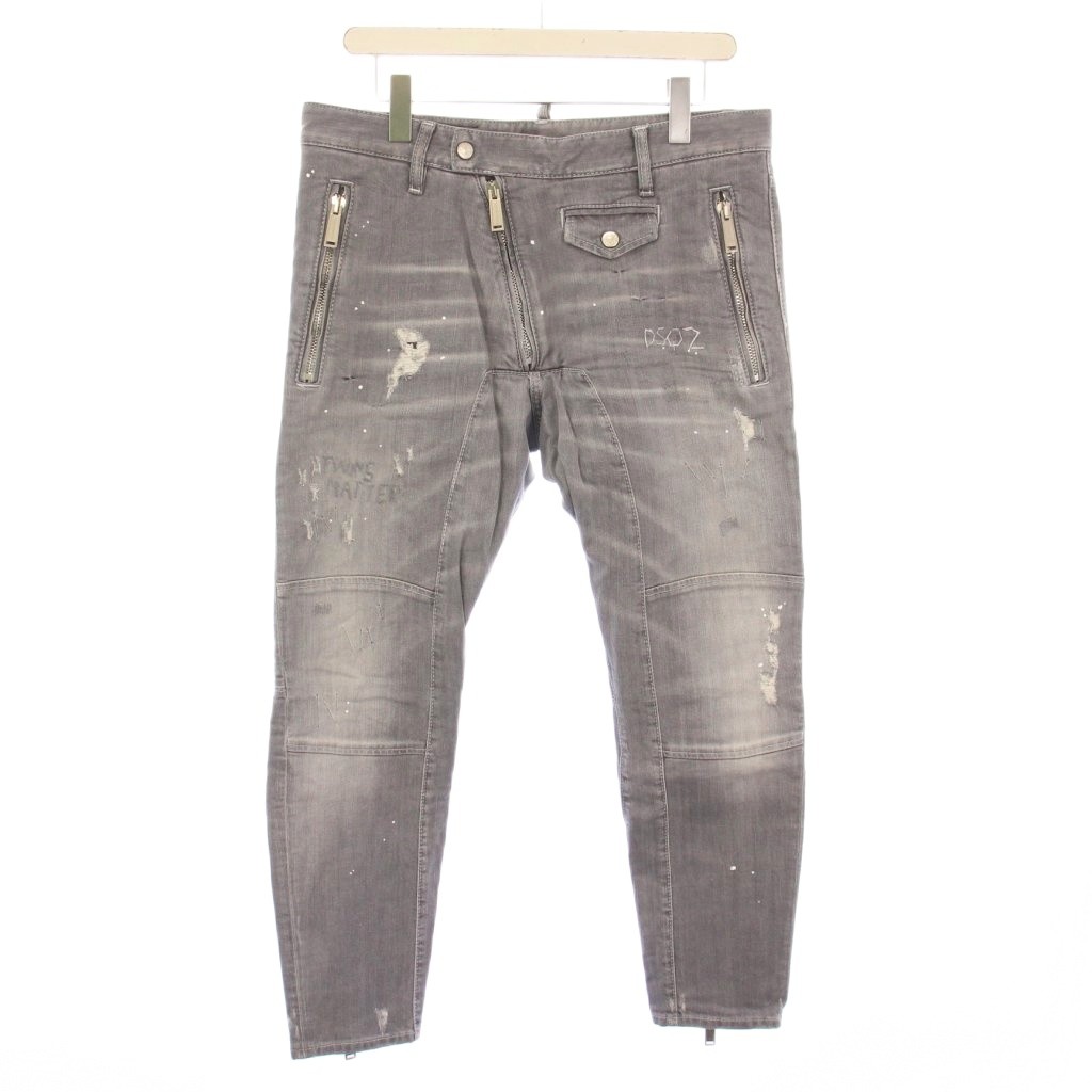 ディースクエアード DSQUARED2 LEATHER BIKER JEAN ライダーバイカー 