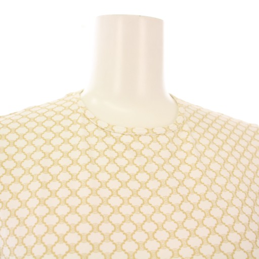 セリーヌ CELINE マカダム Tシャツ カットソー 半袖 M 白 ベージュ 2  