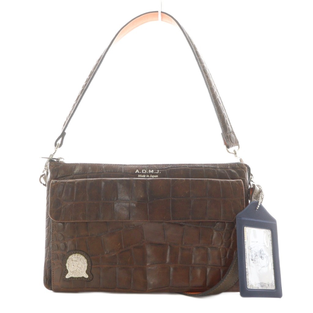 ☆入手困難☆ADMJ クロコ型押し ハンドバッグ ショルダーバッグ 2way