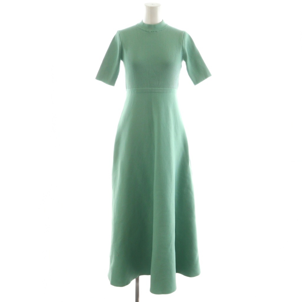 美品 セブンテンバイミホカワヒト ニットドレス ワンピース セブンテンバイミホカワヒト SEVEN TEN by MIHO KAWAHITO バックパール