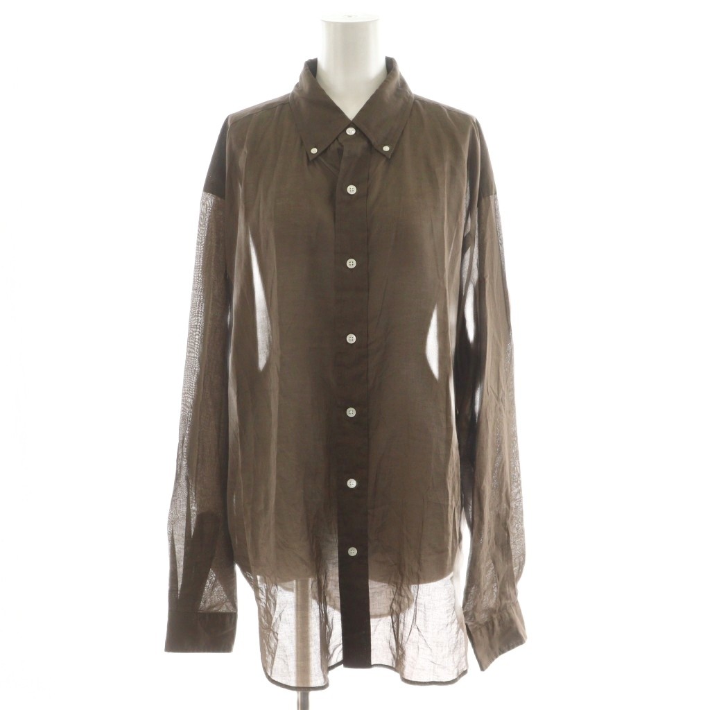 【中古】シンゾーン Shinzone SHEER DADDY SHIRT シャツ ブラウス 長袖 シアー シースルー F0 茶 ブラウン 25MMSBL09 シンゾーン Shinzone SHEER DADDY SHIRT シャツ ブラウス 長袖 シアー