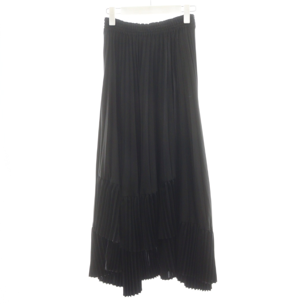 リミフゥ LIMI feu 変型プリーツスカート ロング丈 S 黒