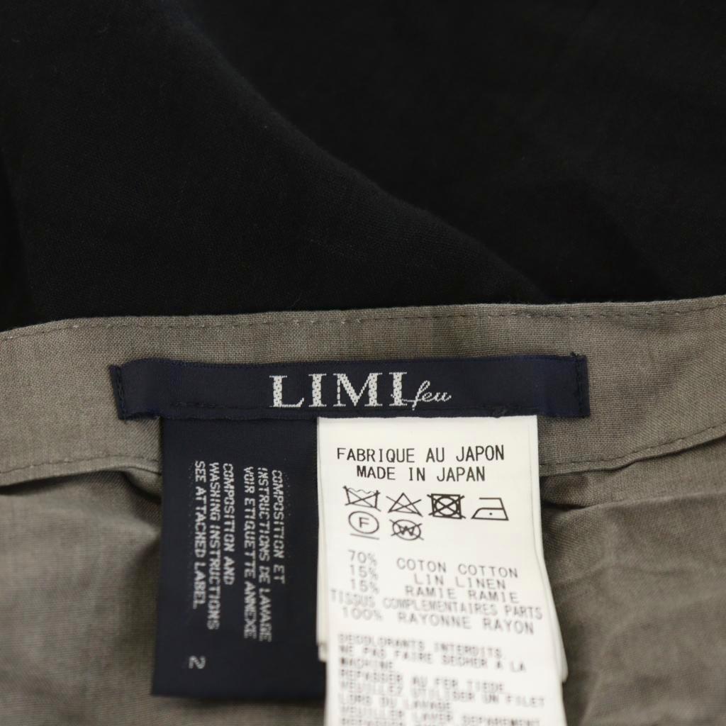 LIMIfeu　リミフゥ　ブラックデニムノースリーブブラウス　ピン付き LIMIfeu リミフゥ ブラックデニムノースリーブブラウス ピン付き