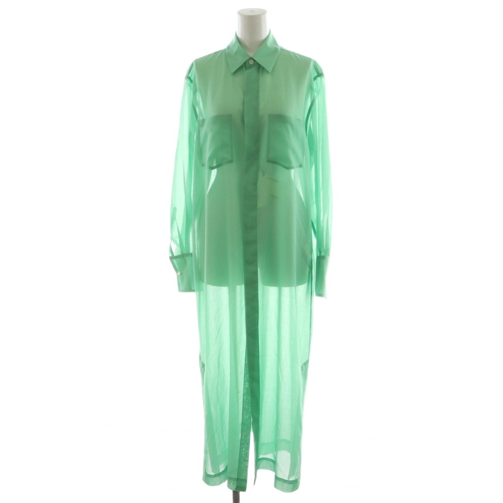 未使用品 オーラリー AURALEE WOOL POLYESTER SHEER CLOTH SHIRTS  