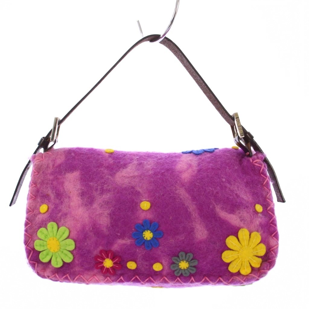希少・極美品　FENDI マンマバケット　フェルト素材　　　花柄　ボタニカル柄 FENDI - 希少・極美品 FENDI マンマバケット フェルト素材 花柄