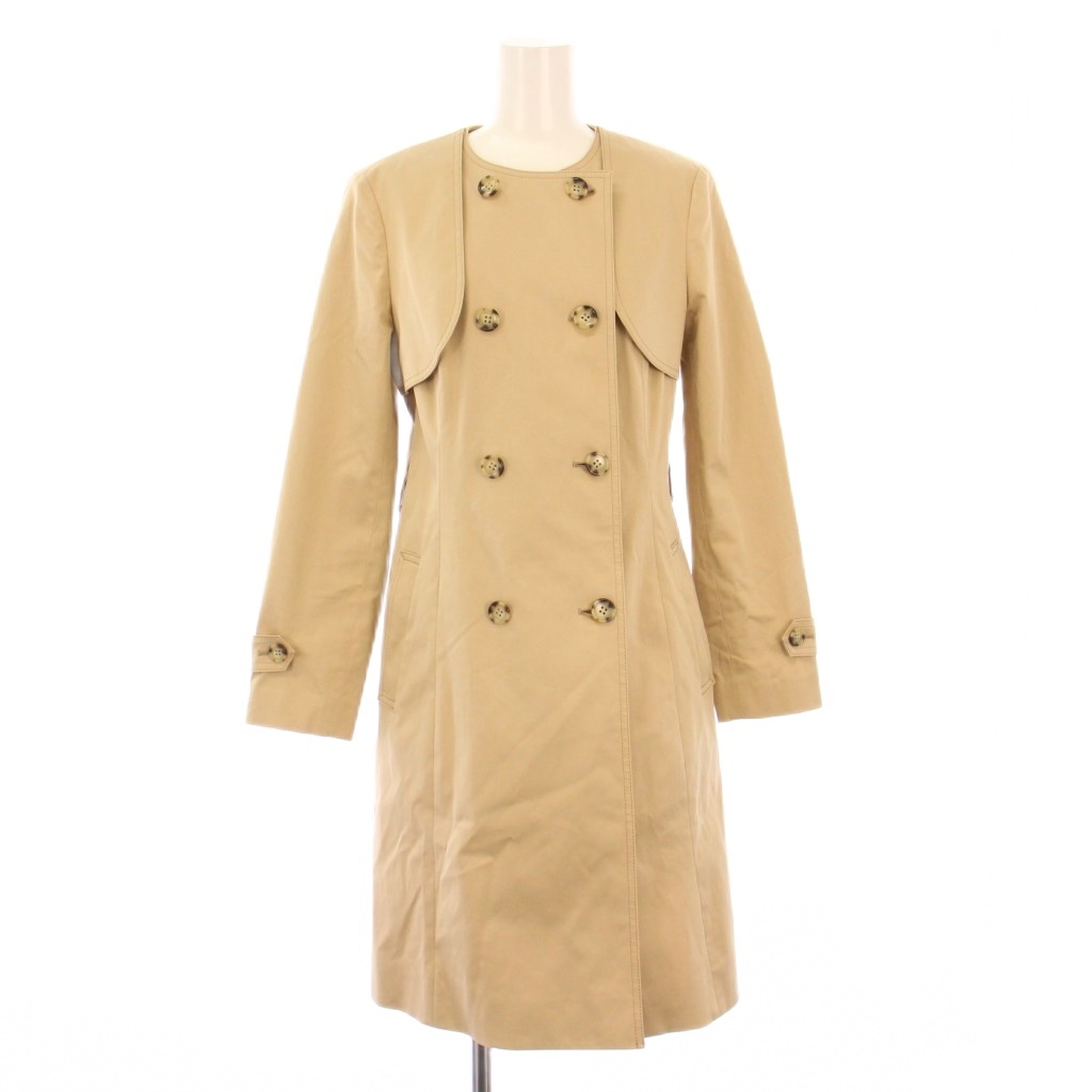 定価6.8万 ANAYI 24SS 撥水ツイルノーカラーコート ネイビー 38 ANAYI