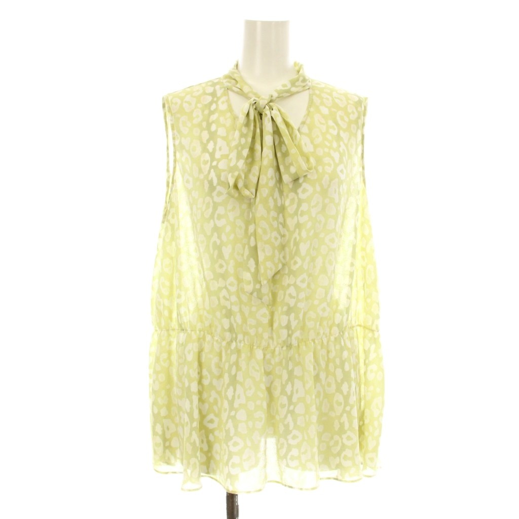 【中古】セオリーリュクス 23SS LEOPARD PUNCH PRINT ANGIE ボウタイブラウス ノースリーブ レオパード柄 ヒョウ柄 セオリーリュクス theory luxe 23SS LEOPARD PUNCH PRINT ANGIE