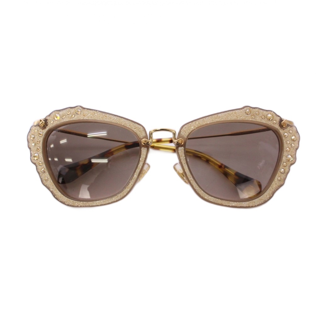 miumiuべっ甲サングラス ミュウミュウ miumiu グリッター CAT EYE サングラス べっ甲柄