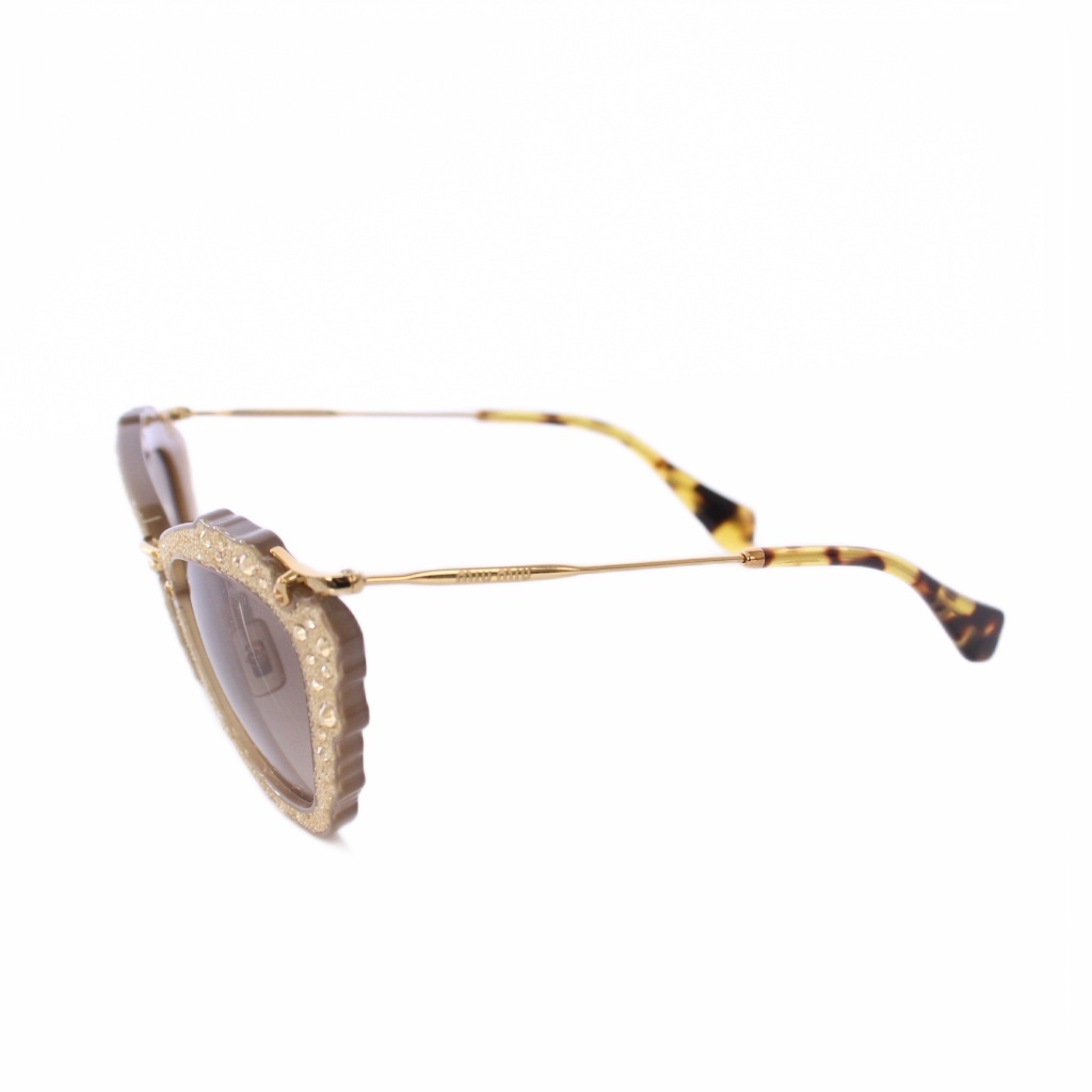 ミュウミュウ miumiu グリッター CAT EYE サングラス べっ甲柄 55□24  