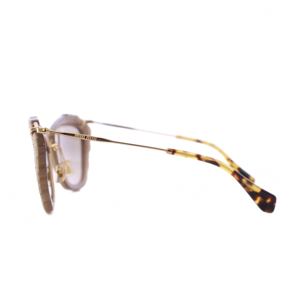 ミュウミュウ miumiu グリッター CAT EYE サングラス べっ甲柄 55□24  