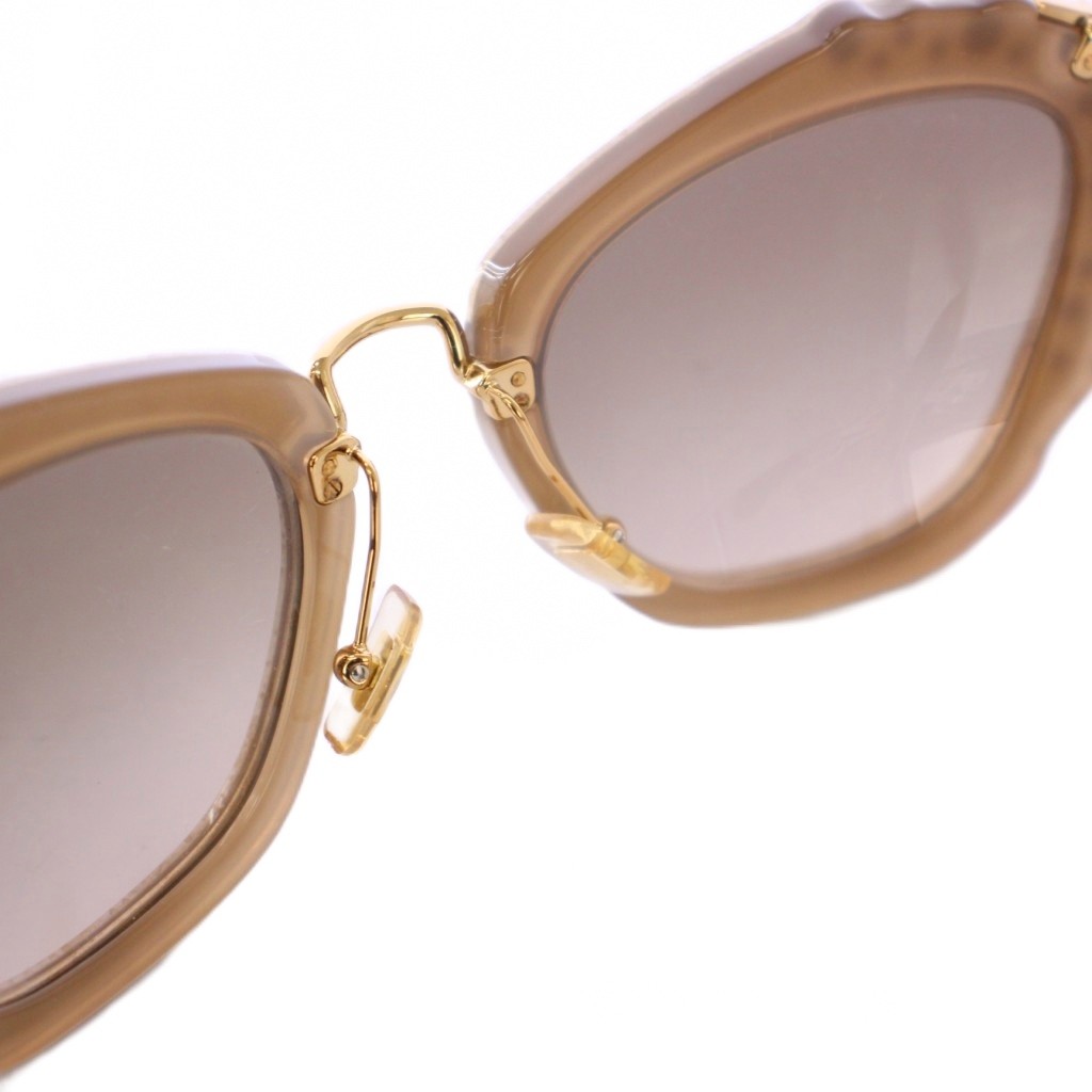 ミュウミュウ miumiu グリッター CAT EYE サングラス べっ甲柄 55□24  