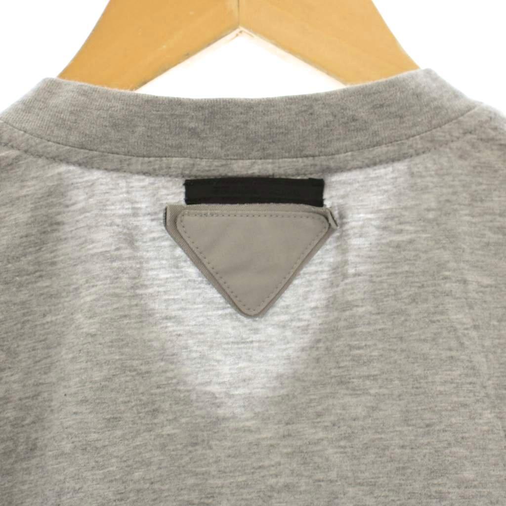 プラダ PRADA Tシャツ カットソー 半袖 Vネック 三角アイコンパッチ