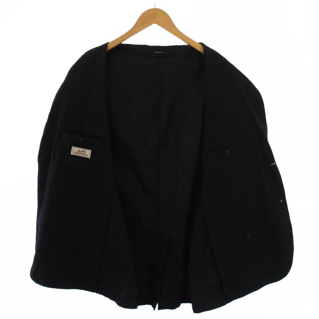 エルメス HERMES テーラードジャケット シングル 2B 54 黒