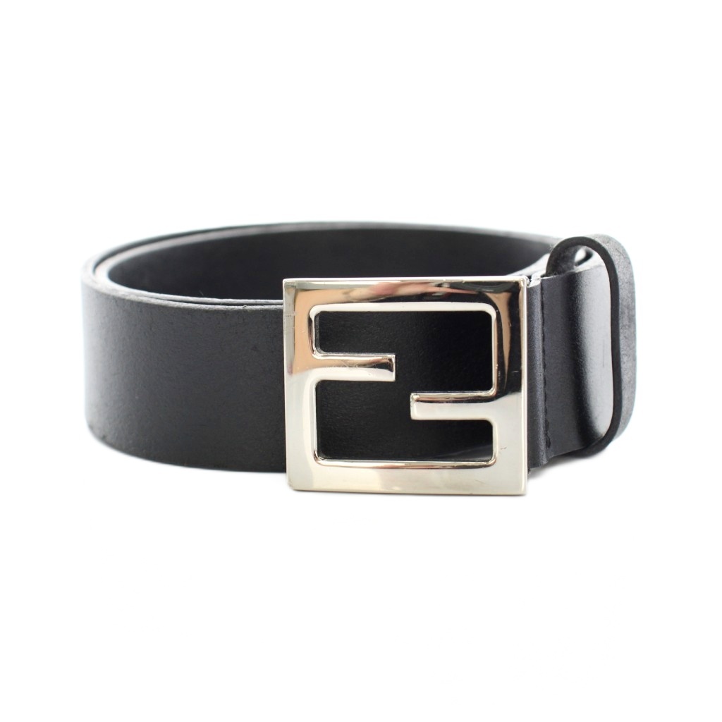 フェンディ FENDI ベルト ハトメ レザー ズッカ柄 110 黒 ブラック /YT  