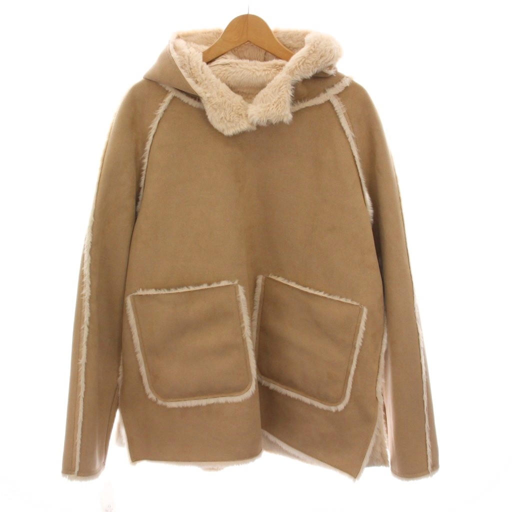 【中古】未使用品 ヴォー VOO ネオムートンフーディ NEO MOUTON HOODY ジャケット プルオーバー K サンドベージュ 未使用品 ヴォー VOO ネオムートンフーディ NEO MOUTON HOODY