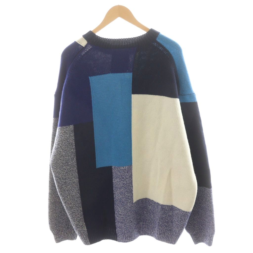 STUDIO NICHOLSON 青 長袖ニット STUDIO NICHOLSON 青 長袖ニット 【公式通販】