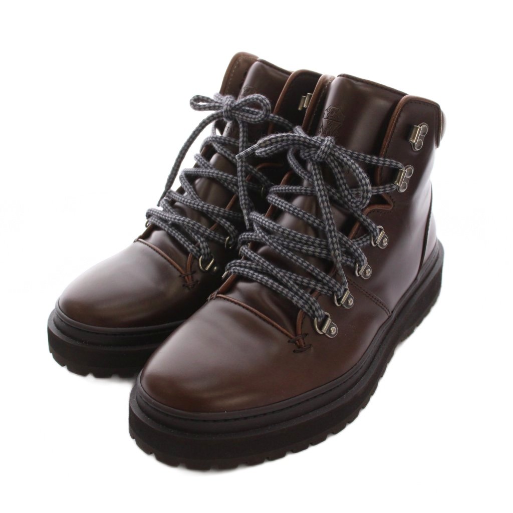 ブルネロクチネリ BRUNELLO CUCINELLI マウンテンブーツ レザー 40 茶