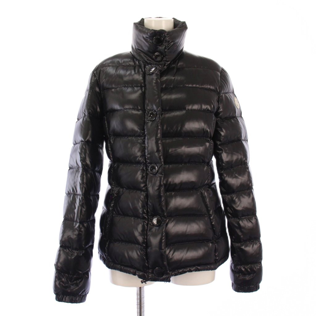 MONCLERブラックダウンジャケット スタンドカラーモンクレール