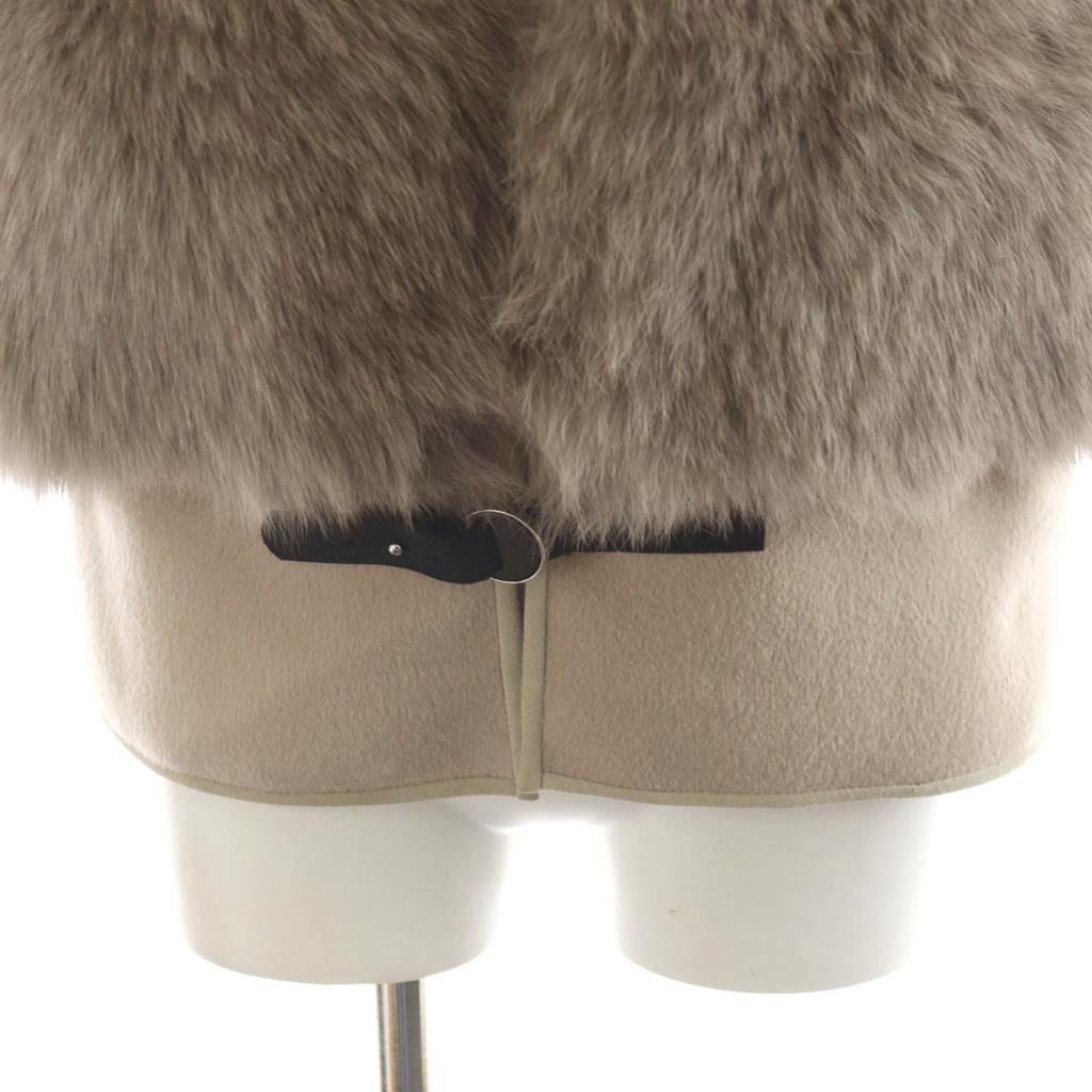 ソブ sov. ダブスタ フォックスファーベスト 前開き ウール 36 ピンク