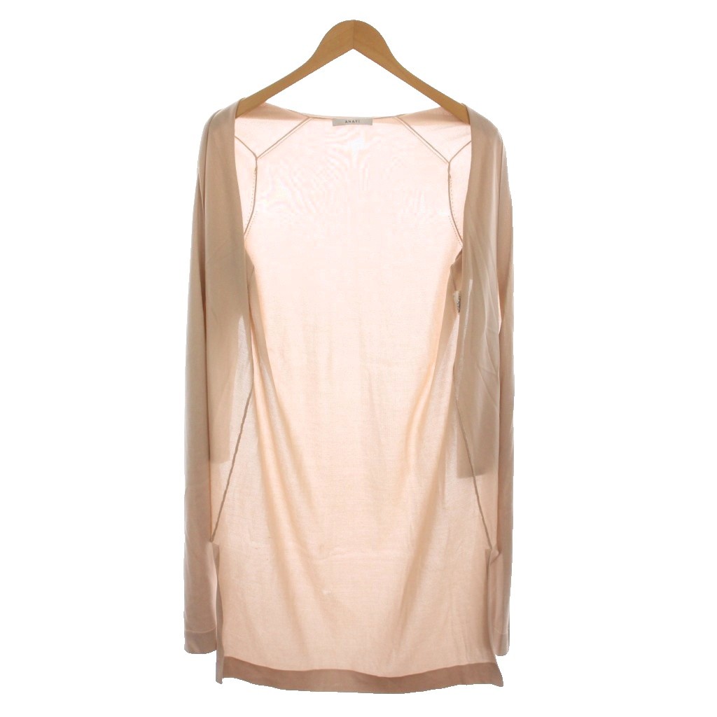 アナイ ANAYI カーディガン ロング 薄手 羽織り 長袖 38 ピンク