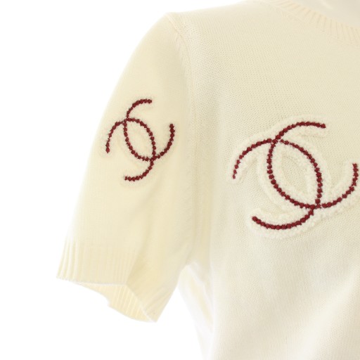 シャネル CHANEL UNIFORM 24SS ココマーク ニット セーター 半袖 刺繍
