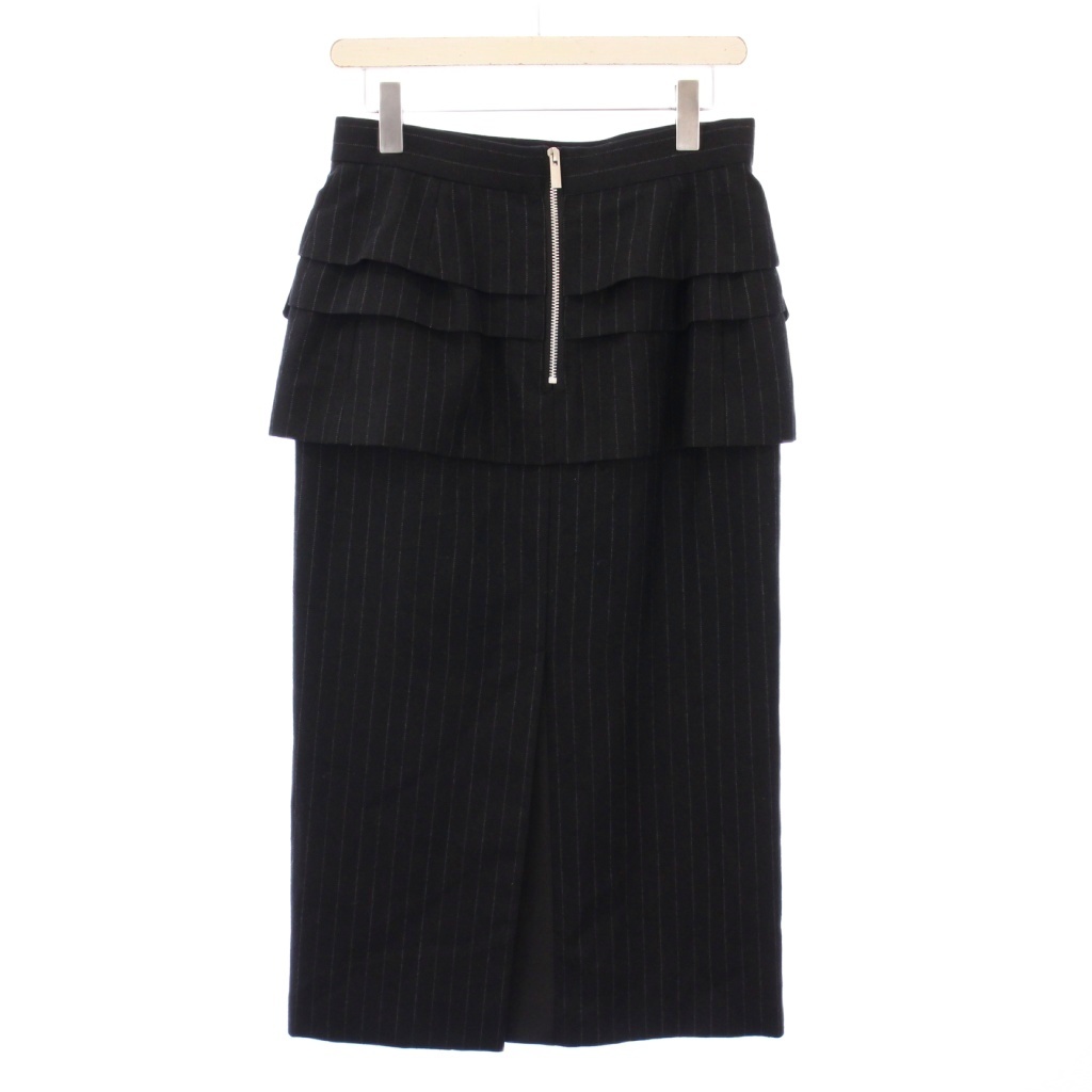 【中古】サカイ sacai 23AW Chalk Stripe Skirt チョークストライプスカート タイト マキシ ロング ウール 2 黒 サカイ sacai 23AW Chalk Stripe Skirt チョークストライプスカート