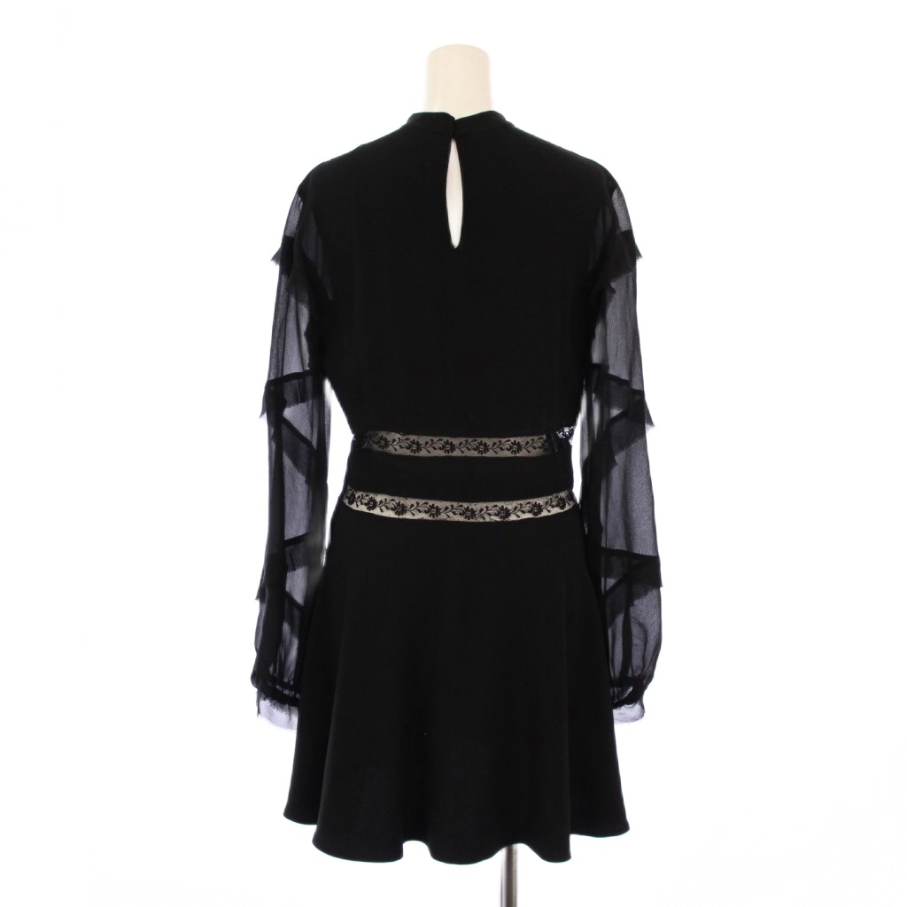 ミュウミュウ miumiu フレアワンピース ミニ丈 長袖 シアー シースルー