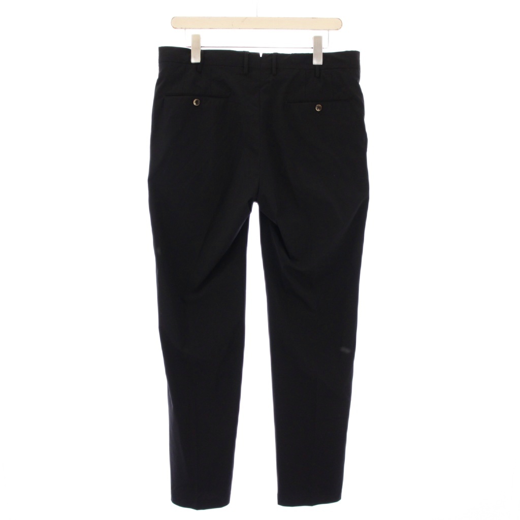 【中古】ピーティートリノ PT TORINO SLIM FIT テーパードパンツ スラックス タック ジップフライ ストレッチ 黒 ピーティートリノ PT TORINO SLIM FIT テーパードパンツ スラックス