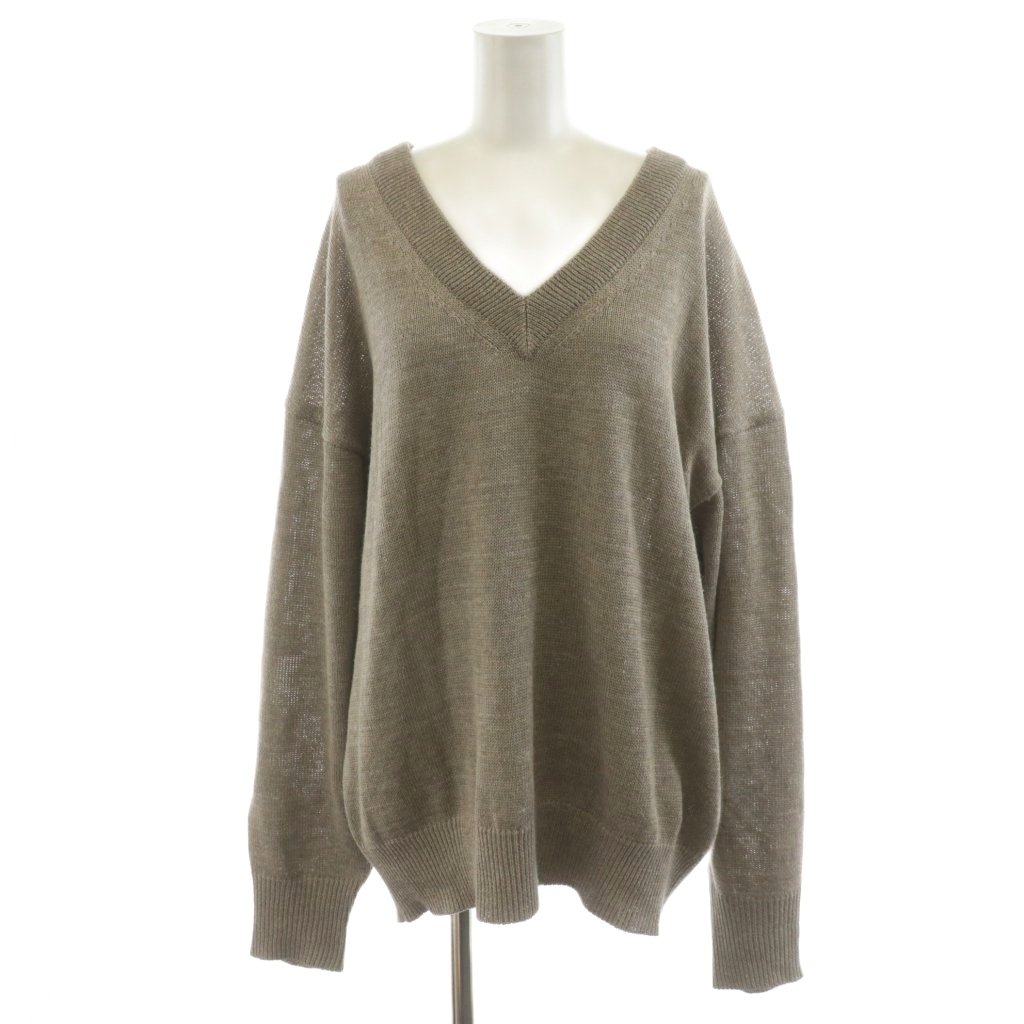 Deuxieme Classe Vネックリネン混ニット everyday i like リネン混