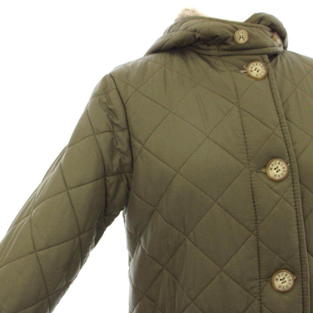 マッキントッシュ MACKINTOSH キルティングコート 中綿 フード ロング 裏ボア 34 カーキ QA /KU レディース