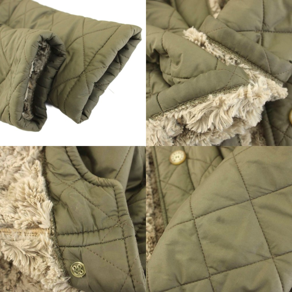 マッキントッシュ MACKINTOSH キルティングコート 中綿 フード ロング 裏ボア 34 カーキ QA /KU レディース