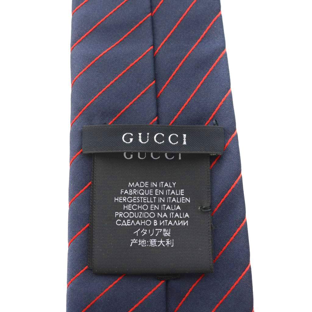 グッチ GUCCI レギュラータイ ネクタイ レジメンタルストライプ ロゴ