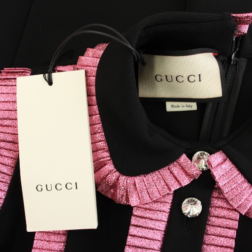 【中古】未使用品 グッチ プリーツトリムスリーブレスドレス ワンピース ノースリーブ S 黒 467505 レディース 未使用品 グッチ GUCCI プリーツトリムスリーブレスドレス Pleated