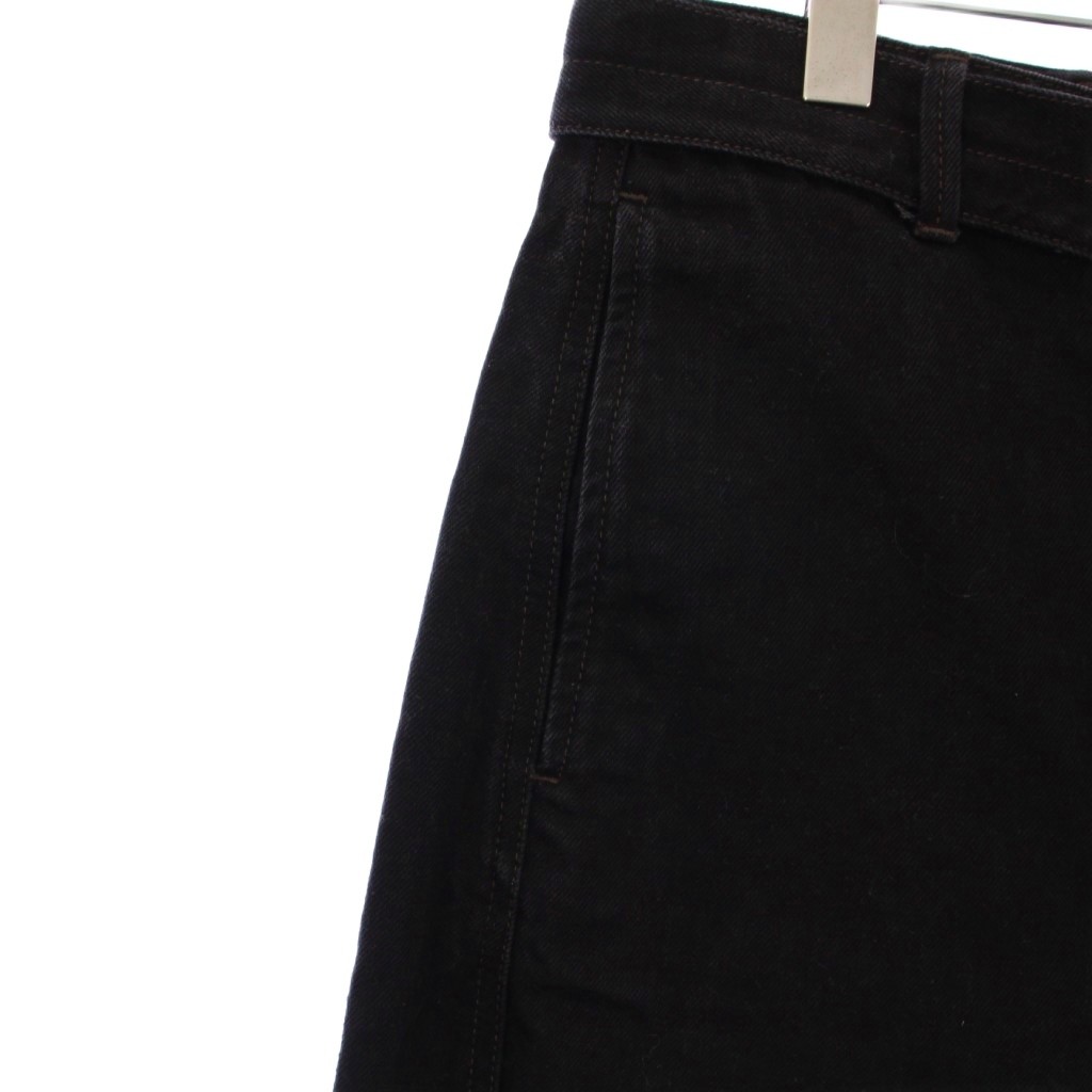 ルメール LEMAIRE ツイストベルテッドパンツ ワイド S 黒 PA326 LD1000