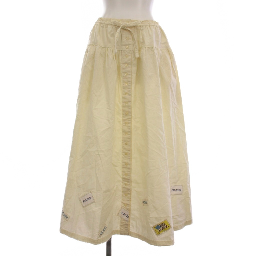 ピンクハウス PINK HOUSE ロングスカート アイボリー レディース フリル ボトムス ドットチュールフリル使いスカート （ロング・マキシ丈スカート
