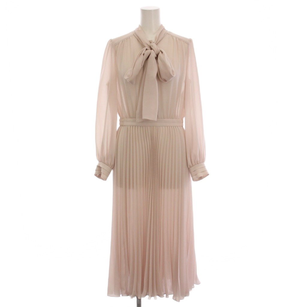 アナイ ANAYI 22SS シアー プリーツ ボウタイ ロング ワンピース