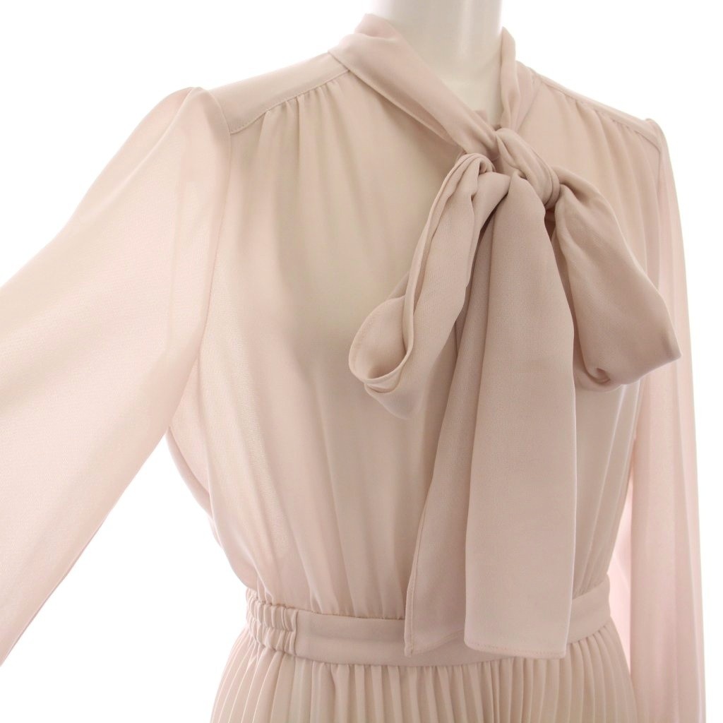 アナイ ANAYI 22SS シアー プリーツ ボウタイ ロング ワンピース