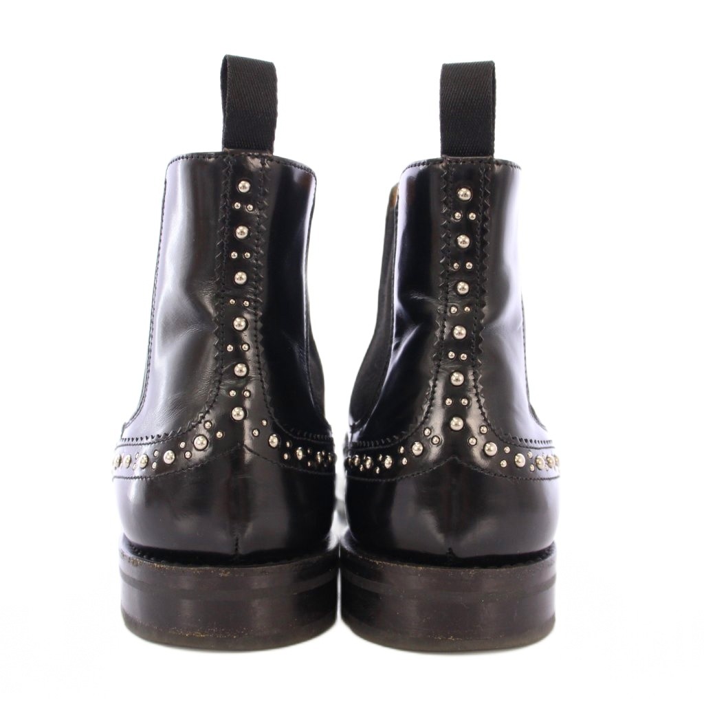 スタッズ装飾 ブラック サイドゴアブーツ チャーチ church 