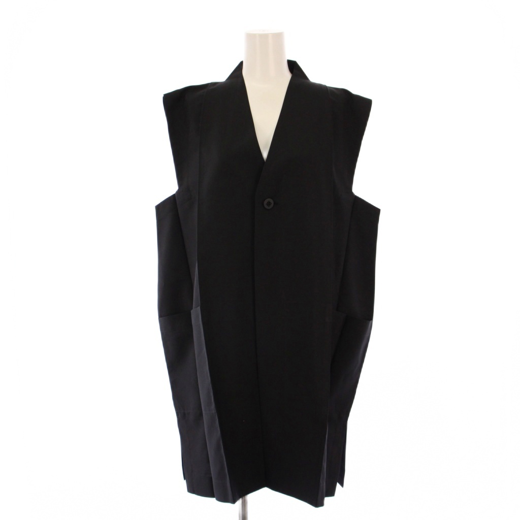 【中古】イッセイミヤケ ISSEY MIYAKE 132 5. FLAT 1 25AW ベスト ジャケット ロング 3 黒 IL53FE322 レディース イッセイミヤケ ISSEY MIYAKE 132 5. FLAT 1 25AW ベスト ジャケット