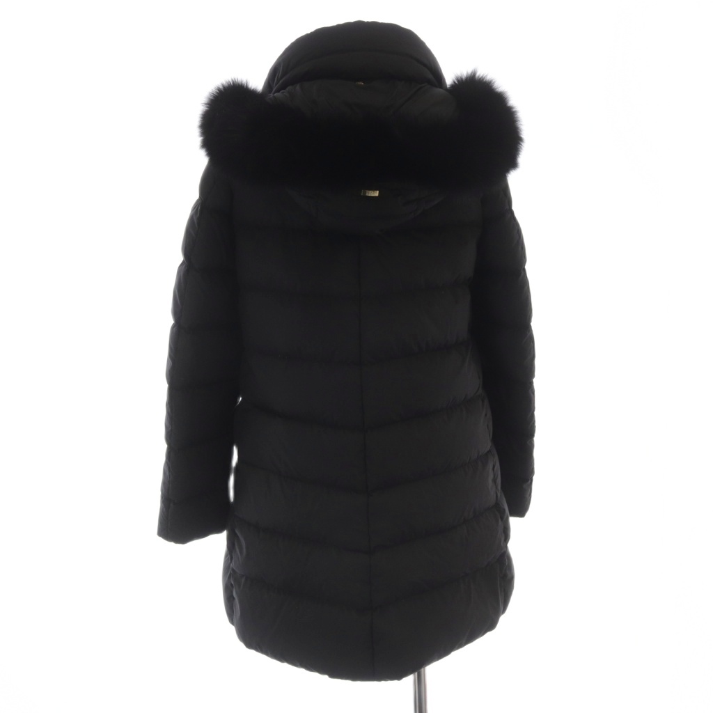ヘルノ HERNO ダウンコート アウター フォックスファー 40 ブラック