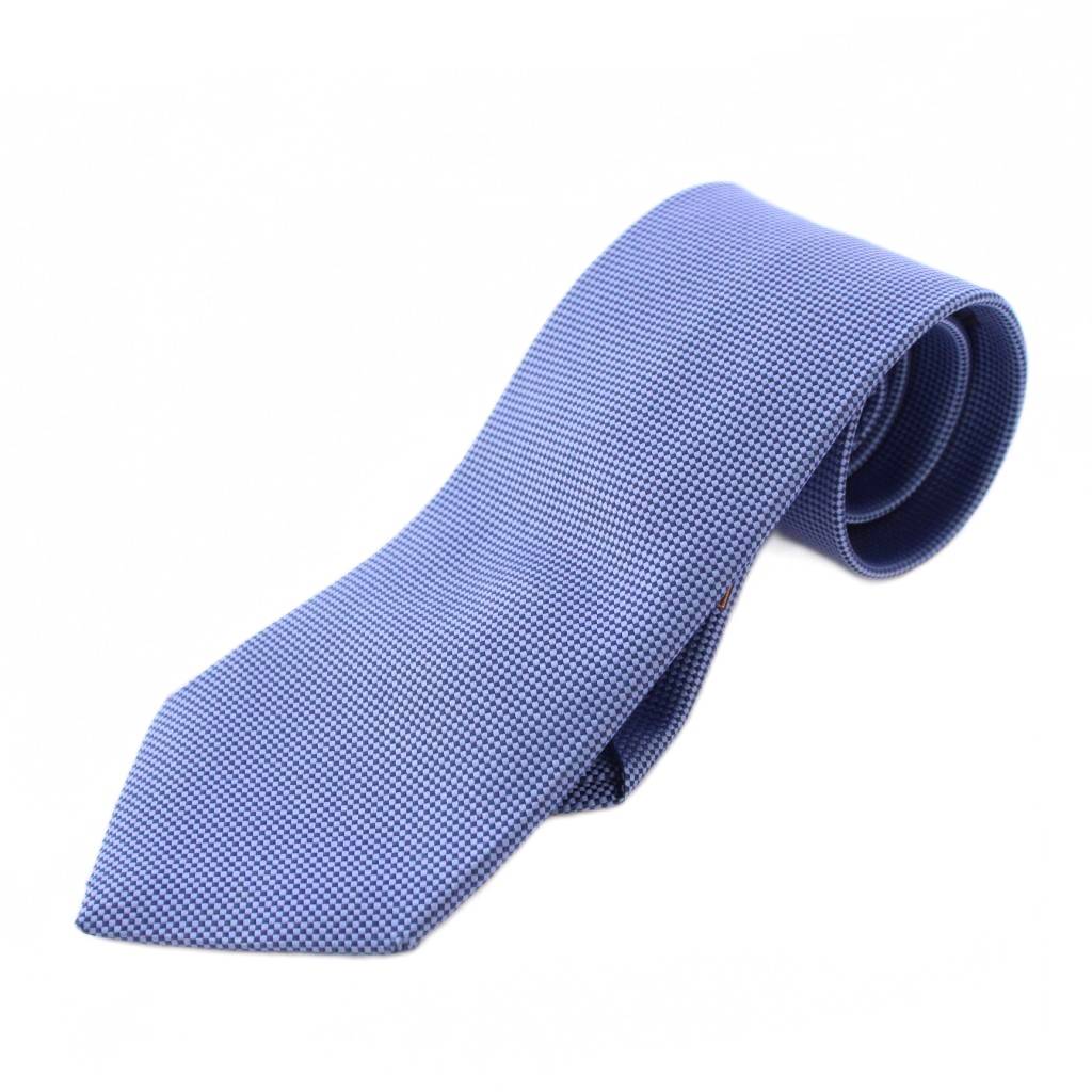 エルメス HERMES ネクタイ レギュラータイ シルク ワンカラー 青