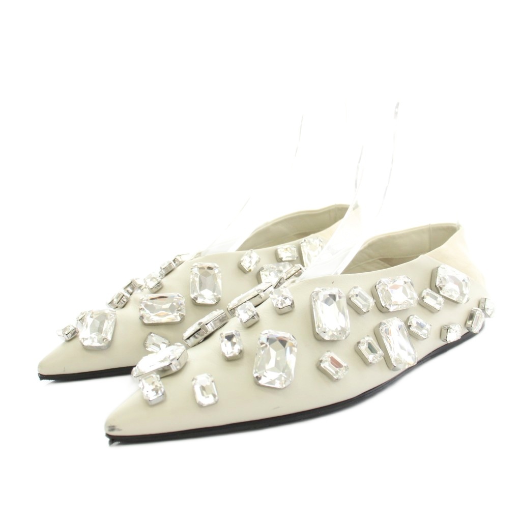 ジルサンダー JIL SANDER ビジュートリムフラットシューズ パンプス