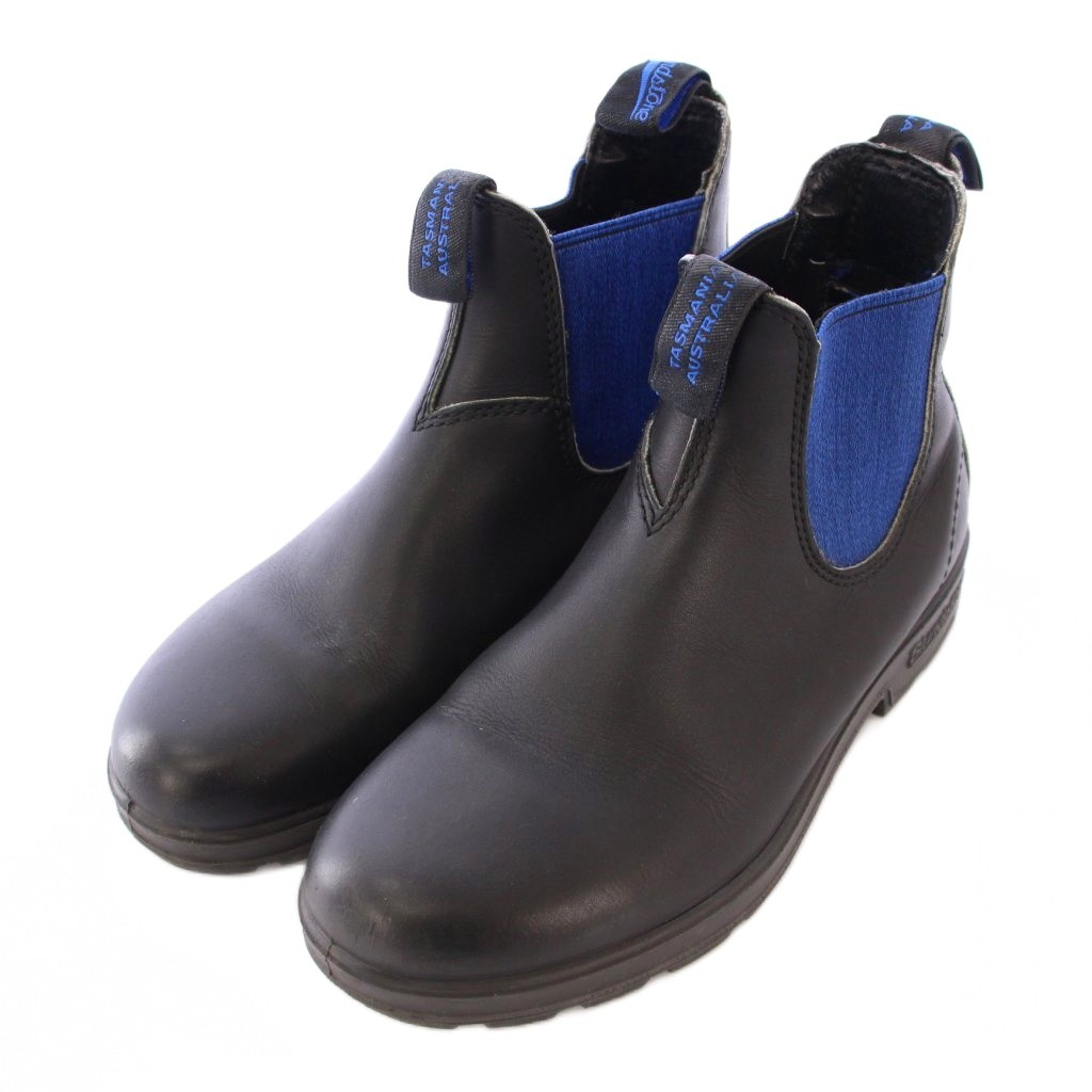 サイドゴアブーツ ブラック/ブルー 厚底 Amazon | [ランバンオンブルー