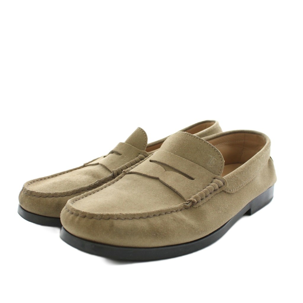 トッズ TOD'S ドライビングシューズ スエード 8 ベージュ /AN8 メンズ