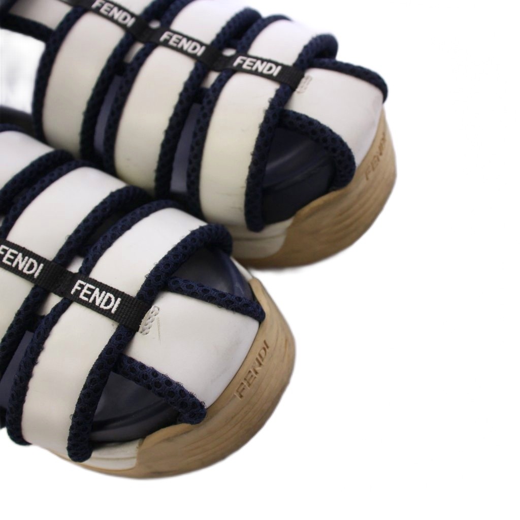 フェンディ FENDI T-REX ケージサンダル ストラップ 35 白 紺 赤