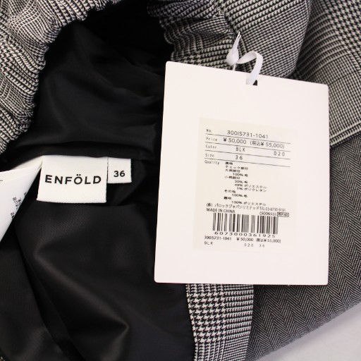 ENFOLD 　新品未使用タグ付き 未使用品 エンフォルド ENFOLD モノトーンチェック MIX WIDE PANTS