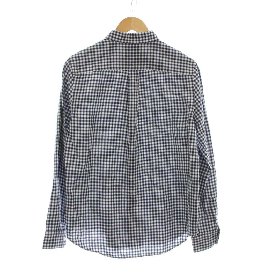 ラルフローレン RALPH LAUREN シャツ 麻混 リネン混 長袖 XL 青 ブルー チェック柄 /AP メンズ