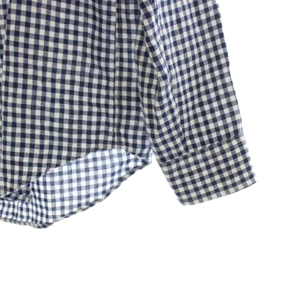 ラルフローレン RALPH LAUREN シャツ 麻混 リネン混 長袖 XL 青 ブルー チェック柄 /AP メンズ